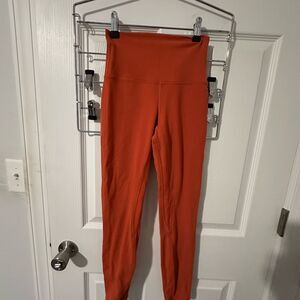 lululemon athletica Burnt Orange  High Waist Leggings - Size 2
